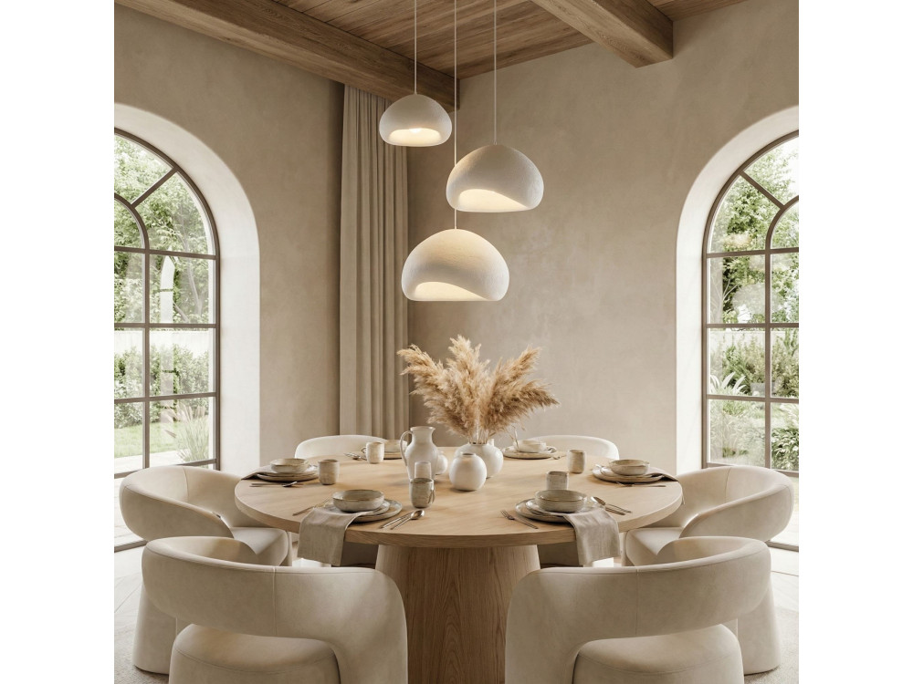 Lustre en métal " Loval " - Hauteur réglable 50 - 115 cm - Blanc
