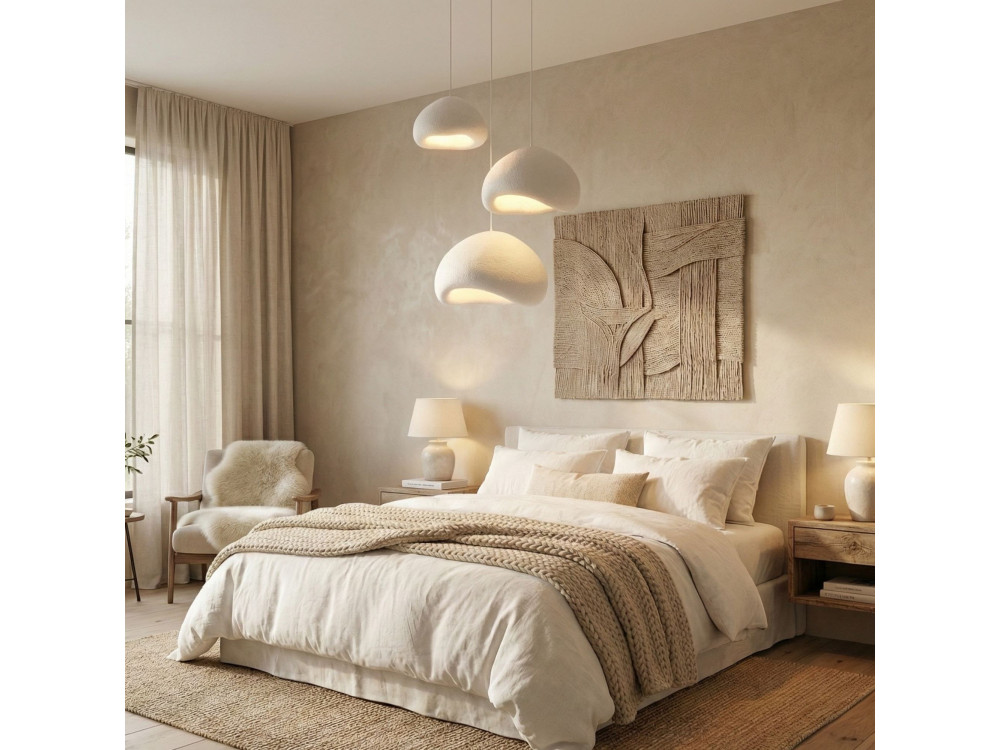 Lustre en métal " Loval " - Hauteur réglable 50 - 115 cm - Blanc