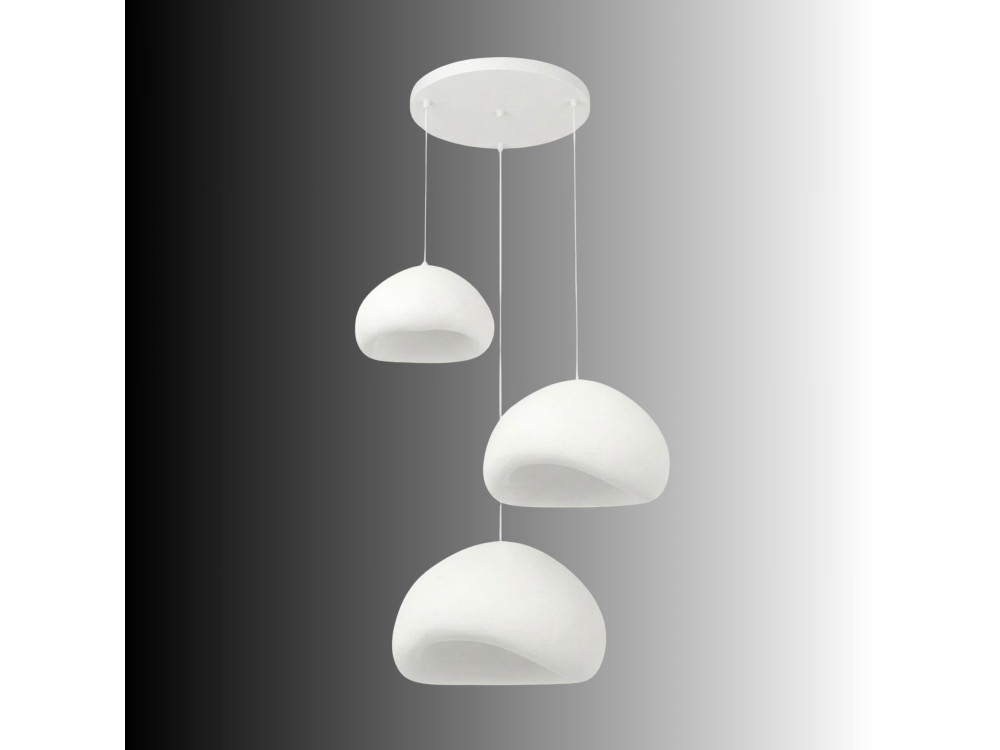 Lustre en métal " Loval " - Hauteur réglable 50 - 115 cm - Blanc