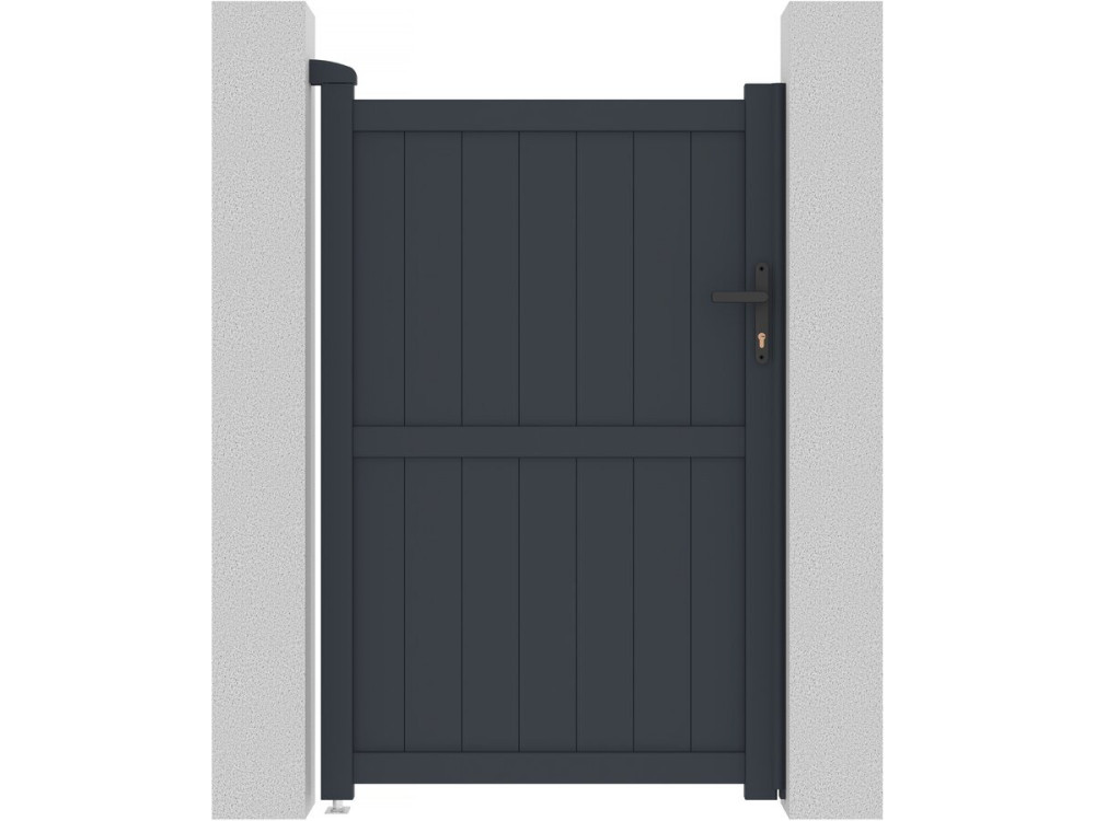 Portillon aluminium "Maurice" - 101.2 x 155.9 cm - Gris