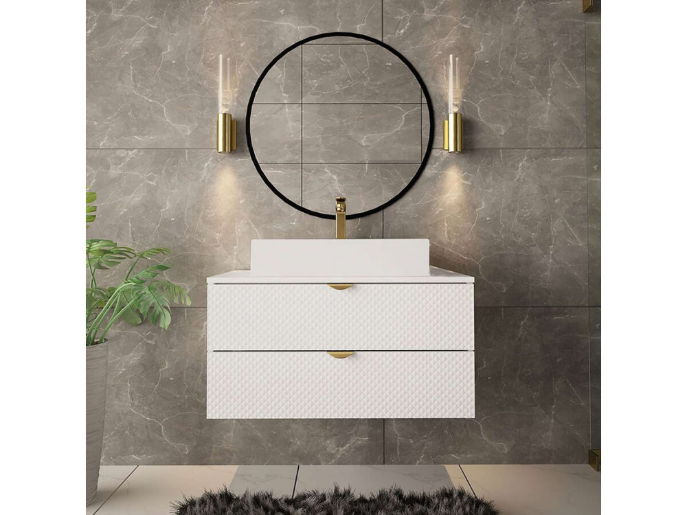 Meuble de salle de bain "Ios" - 2 pièces - Blanc