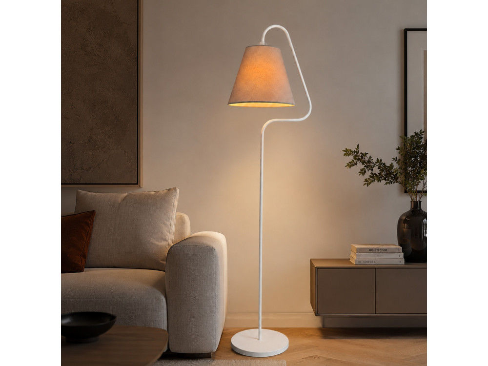 Lampadaire en métal "Altur" - 45 x 35 x 162 cm - Blanc