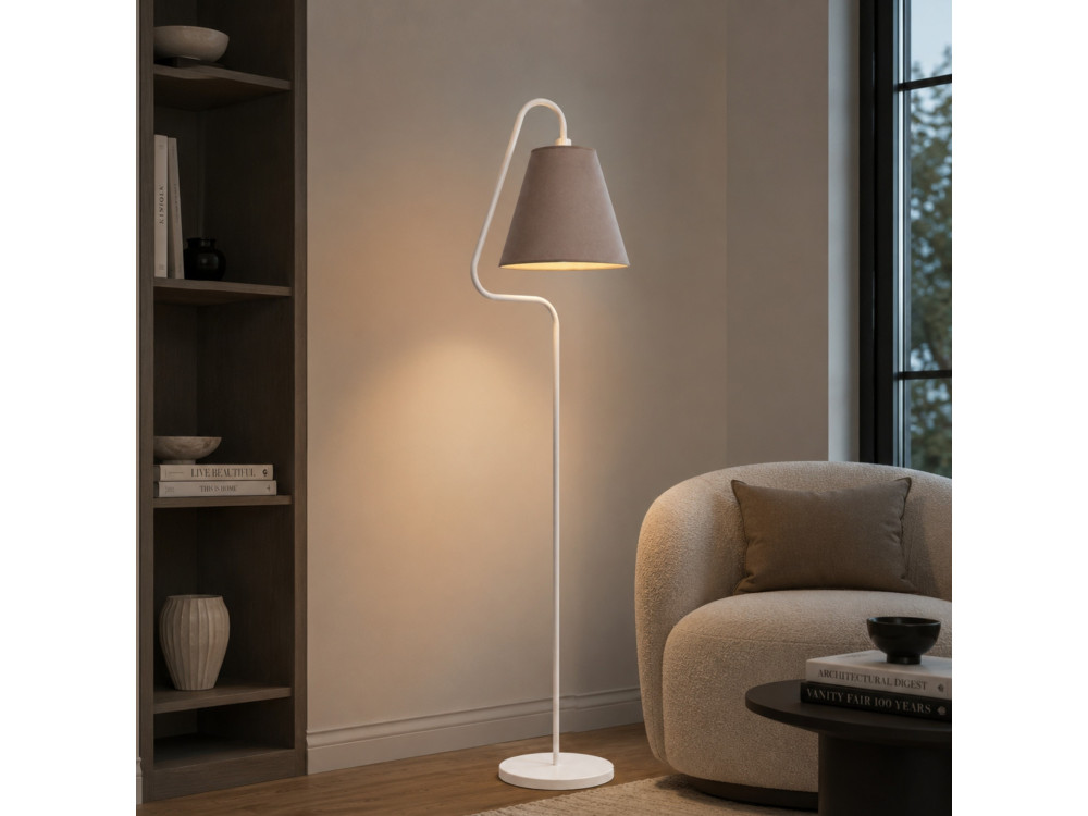 Lampadaire en métal "Altur" - 45 x 35 x 162 cm - Blanc