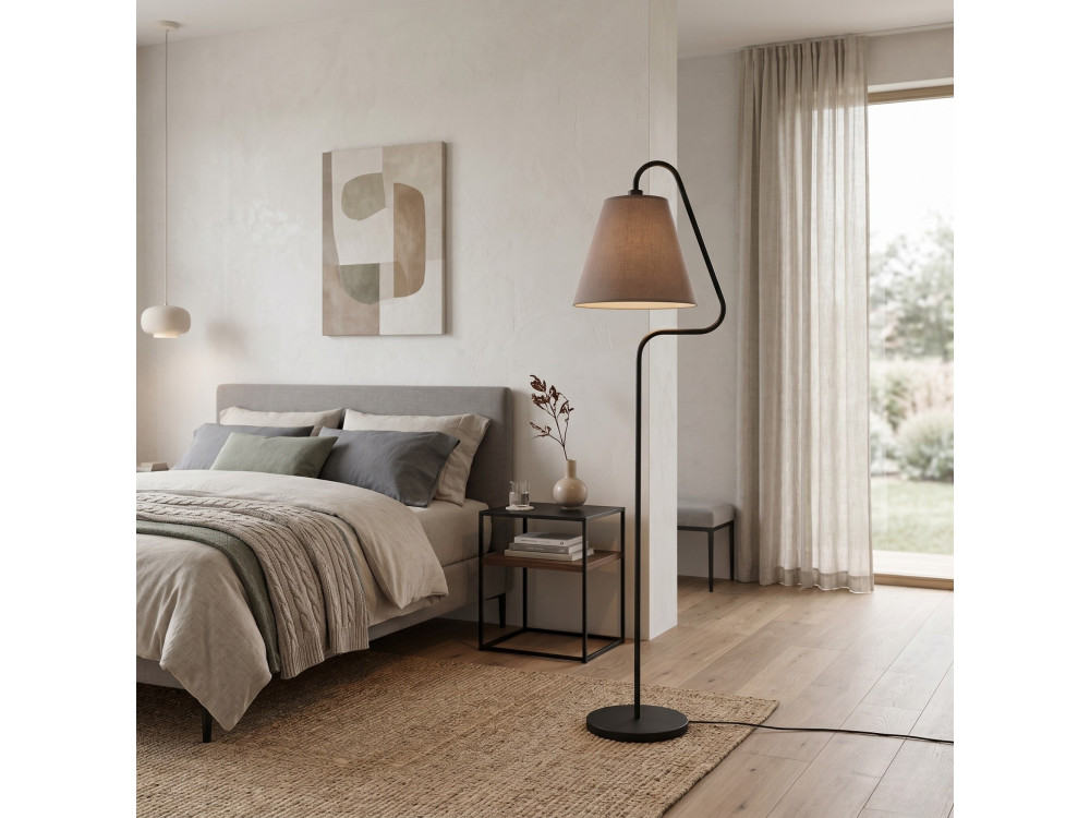 Lampadaire en métal "Altur" - 45 x 35 x 162 cm - Noir