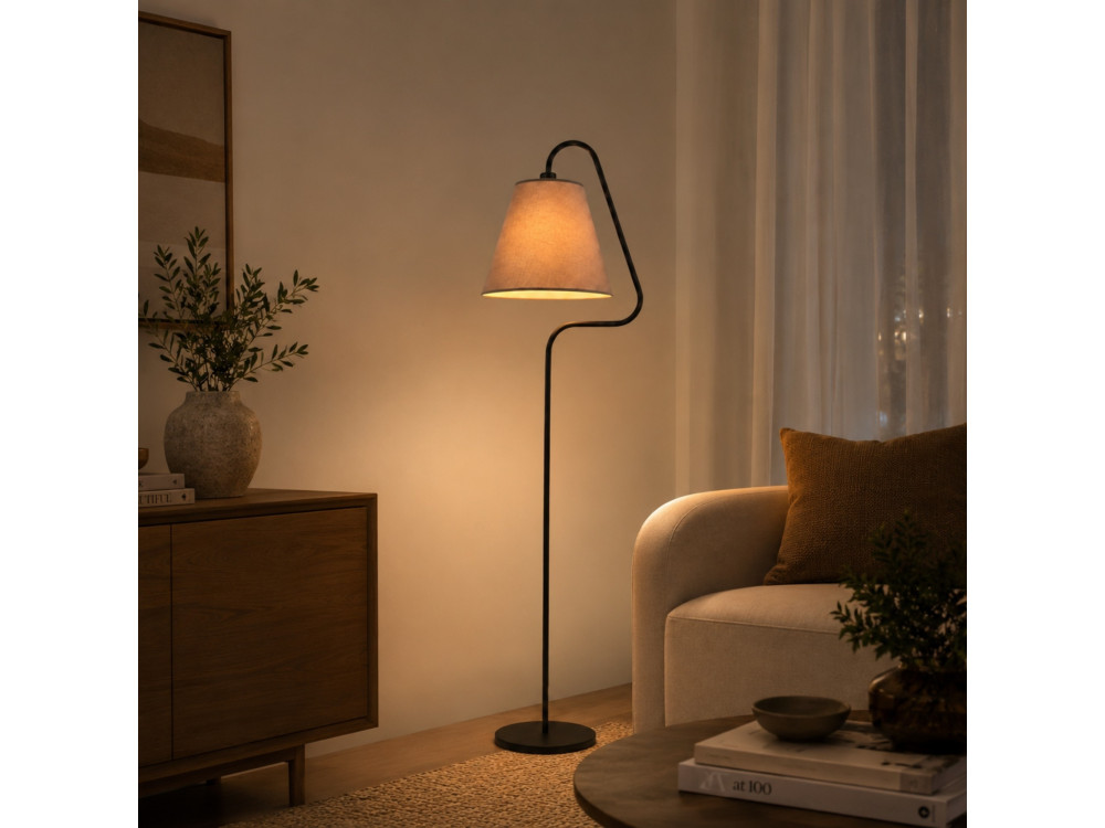Lampadaire en métal "Altur" - 45 x 35 x 162 cm - Noir