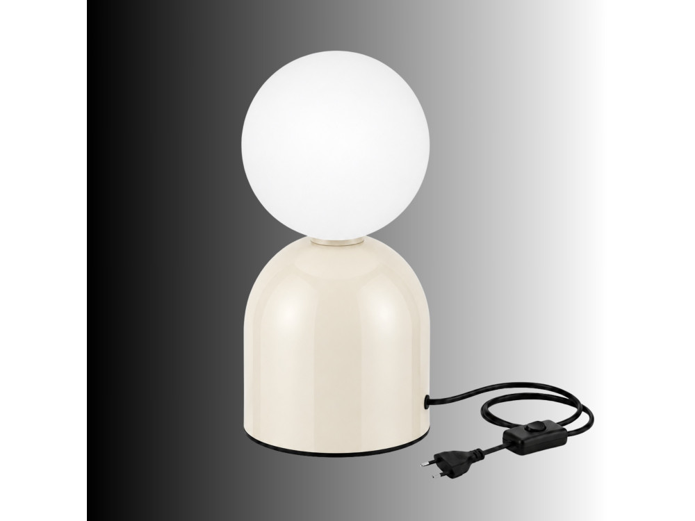 Lampe de table en métal "Pupa" - 14 x 14 x 25 cm - Beige