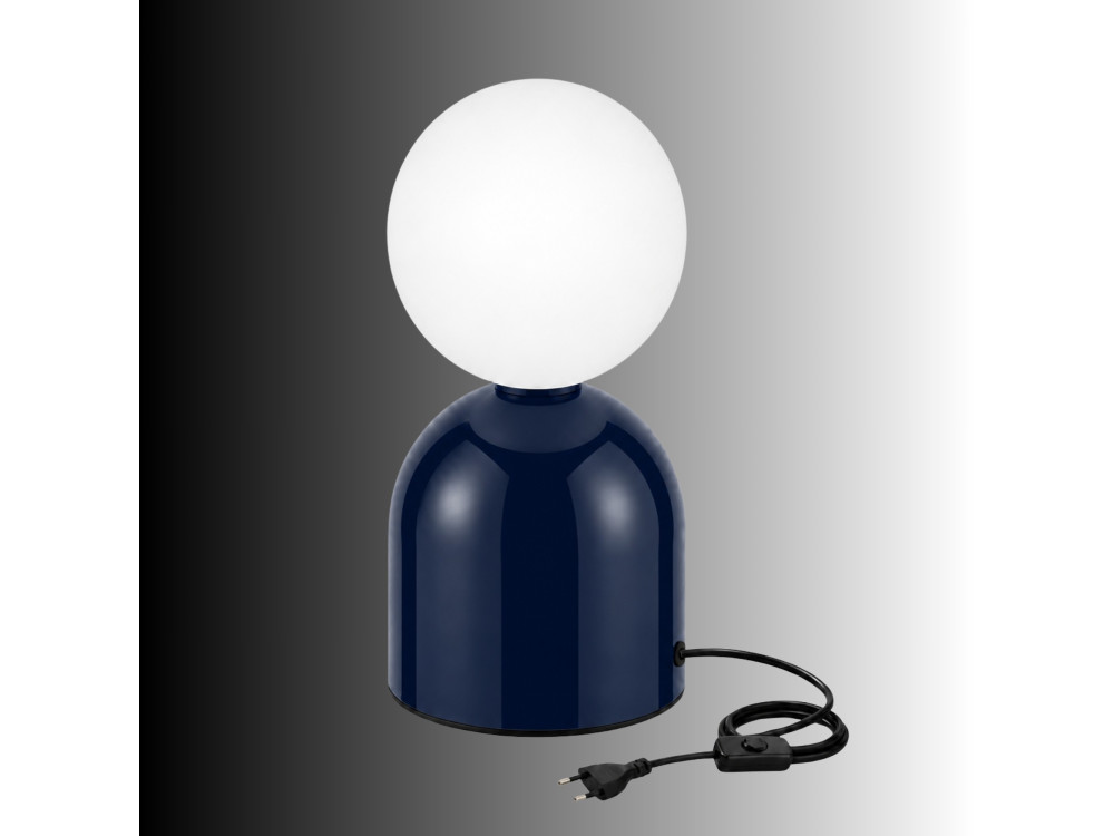 Lampe de table en métal "Pupa" - 14 x 14 x 25 cm - Bleu