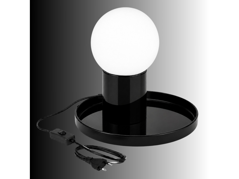 Lampe de table en métal "Tray" - 20 x 20 x 17 cm - Noire