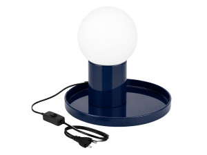 Lampe de table en métal "Tray" - 20 x 20 x 17 cm - Bleu
