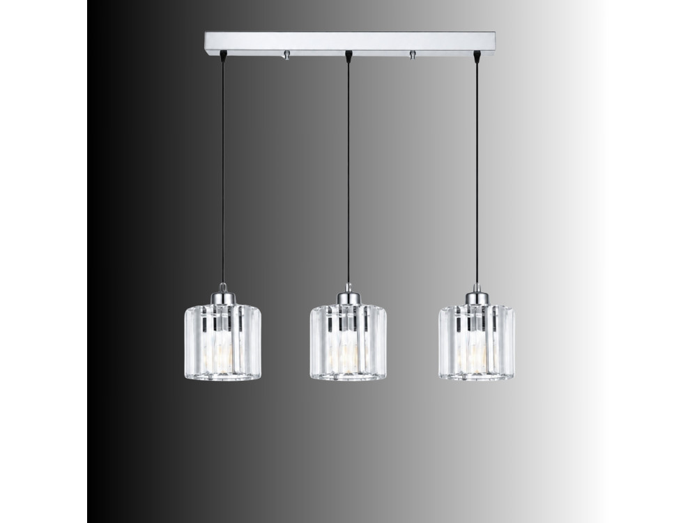 Lustre en métal "Yakops" - 65 x 13 x 105 cm - Gris