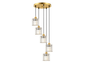 Lustre en métal "Yakops" - 47 x 47 x 105 cm - Jaune