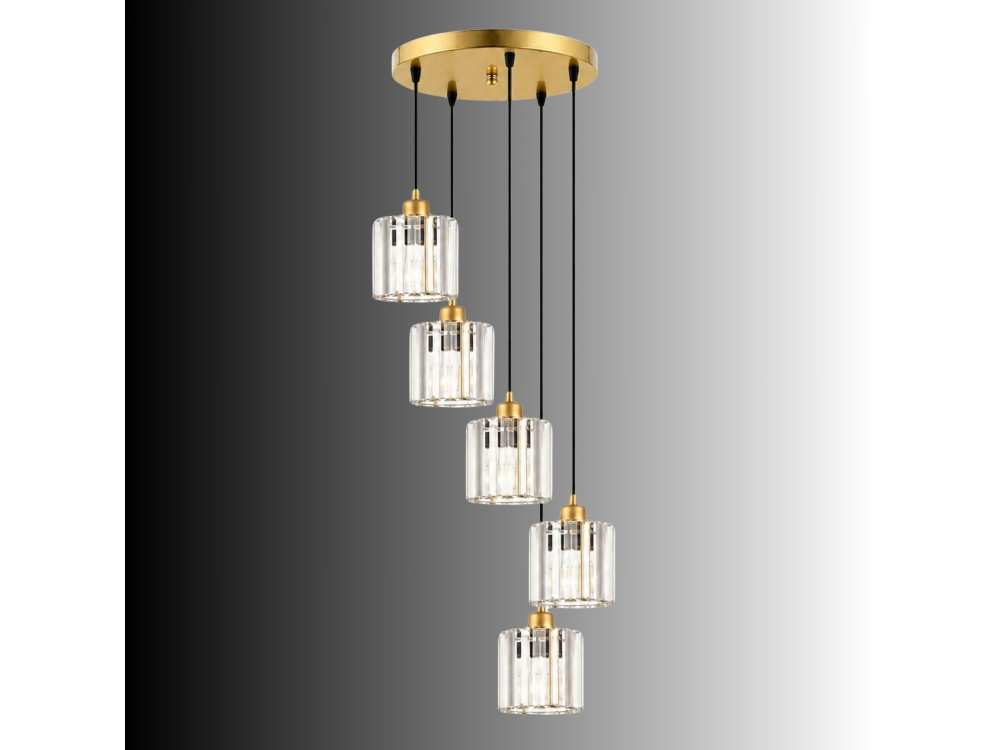 Lustre en métal "Yakops" - 47 x 47 x 105 cm - Jaune