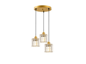 Lustre en métal "Yakops" - 37 x 37 x 85 cm - Jaune