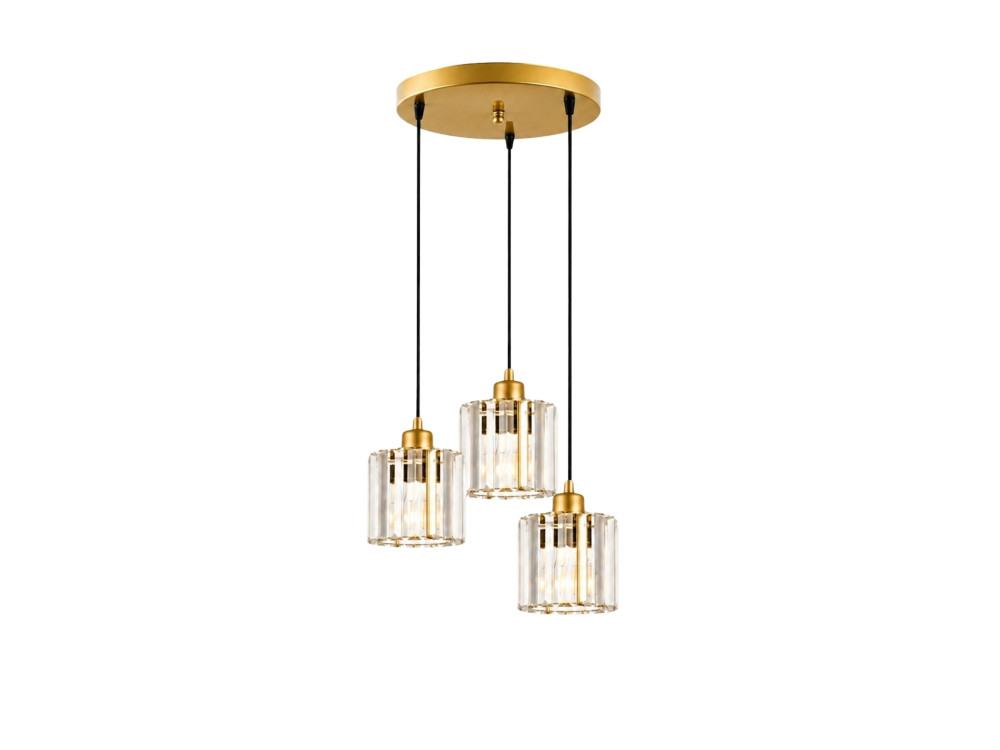 Lustre en métal "Yakops" - 37 x 37 x 85 cm - Jaune