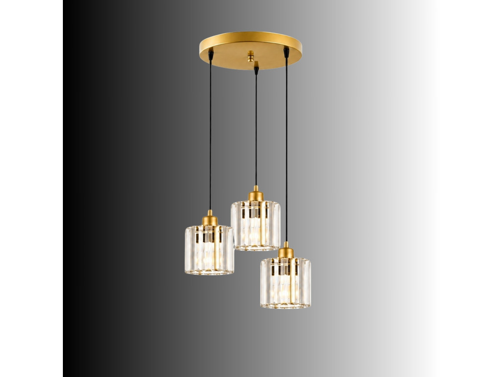 Lustre en métal "Yakops" - 37 x 37 x 85 cm - Jaune