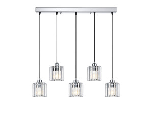 Lustre en métal "Yakops" - 85 x 13 x 100 cm - Gris