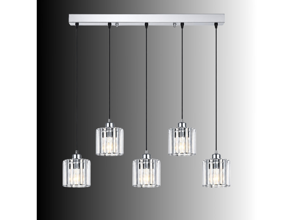 Lustre en métal "Yakops" - 85 x 13 x 100 cm - Gris