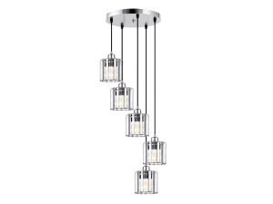 Lustre en métal "Yakops" - 47 x 47 x 105 cm - Gris
