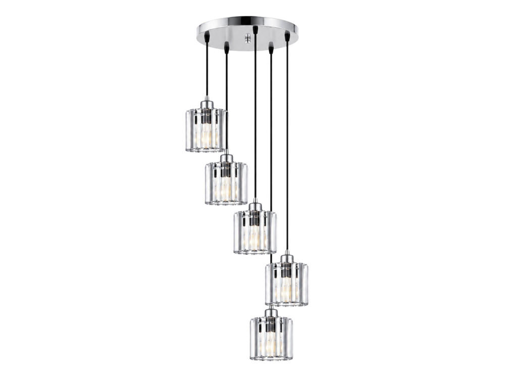 Lustre en métal "Yakops" - 47 x 47 x 105 cm - Gris
