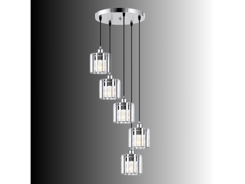Lustre en métal "Yakops" - 47 x 47 x 105 cm - Gris