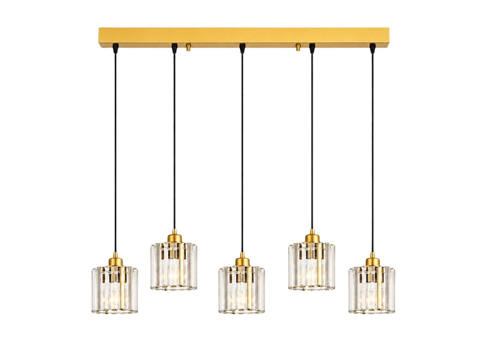 Lustre en métal "Yakops" - 85 x 13 x 100 cm - Jaune