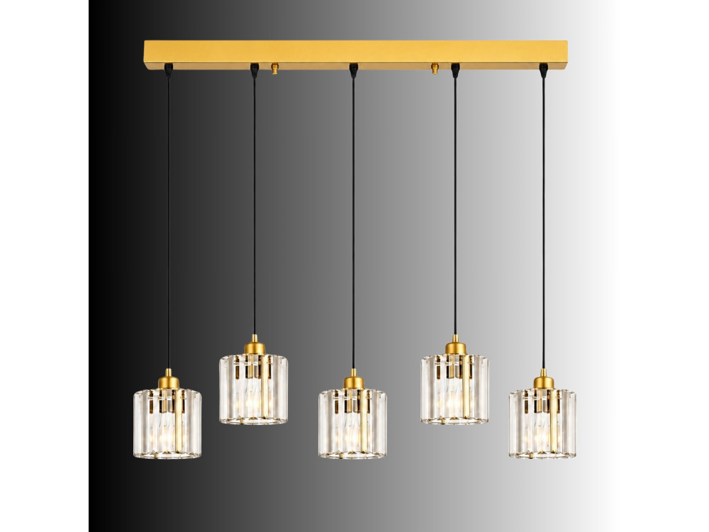 Lustre en métal "Yakops" - 85 x 13 x 100 cm - Jaune