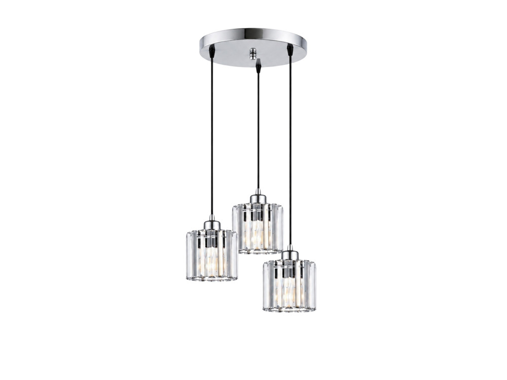 Lustre en métal "Yakops" - 37 x 37 x 85 cm - Gris