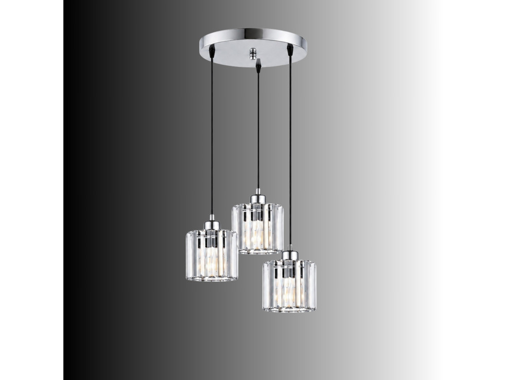 Lustre en métal "Yakops" - 37 x 37 x 85 cm - Gris