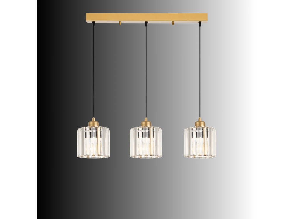 Lustre en métal "Yakops" - 65 x 13 x 105 cm - Jaune