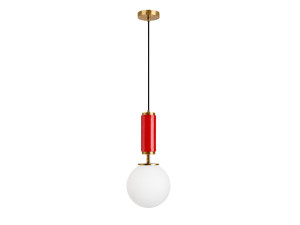 Lampe suspendue en métal "Moira" - 15 x 15 x 120 cm - Rouge