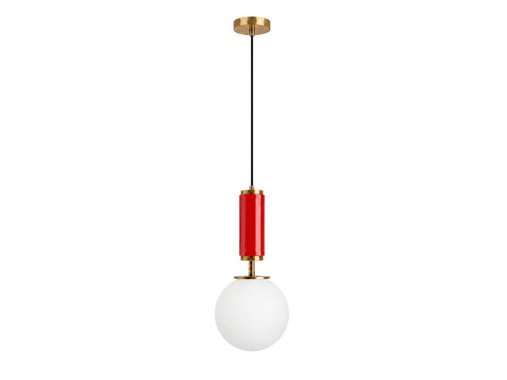 Lampe suspendue en métal "Moira" - 15 x 15 x 120 cm - Rouge