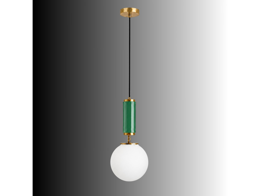 Lampe suspendue en métal "Moira" - 15 x 15 x 120 cm - Vert
