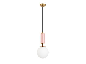 Lampe suspendue en métal "Moira" - 15 x 15 x 120 cm - Rose
