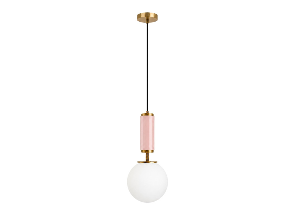 Lampe suspendue en métal "Moira" - 15 x 15 x 120 cm - Rose