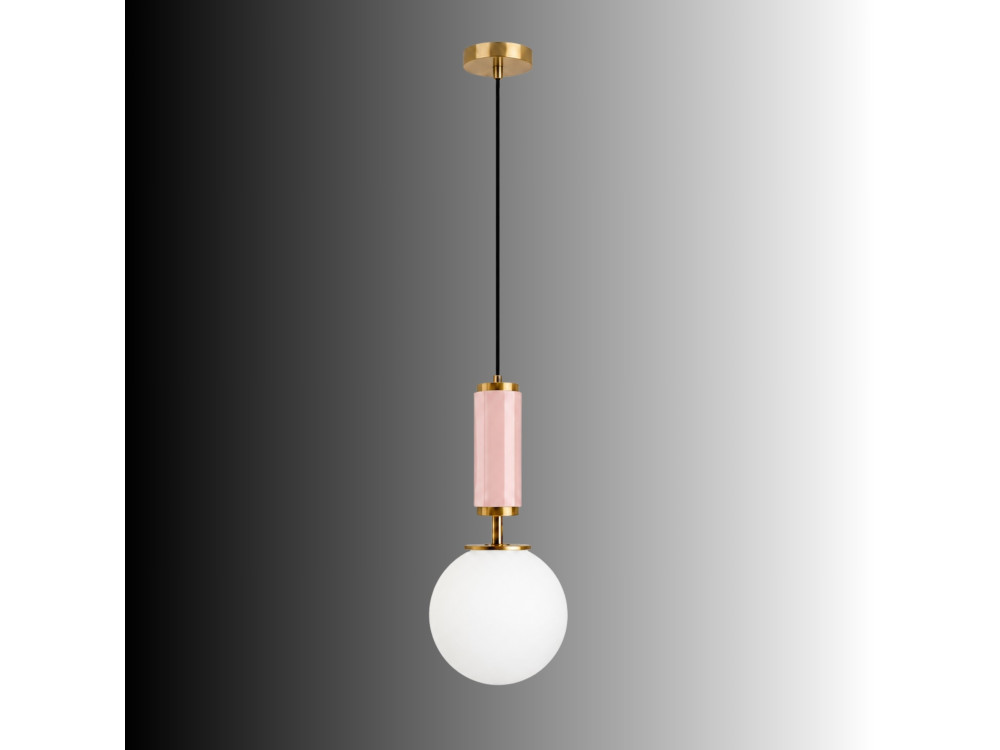 Lampe suspendue en métal "Moira" - 15 x 15 x 120 cm - Rose
