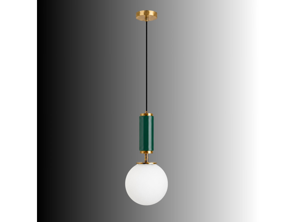 Lampe suspendue en métal  "Moira" - 15 x 15 x 120 cm - Vert