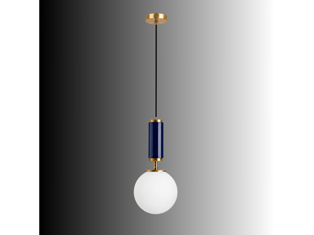 Lampe suspendue en métal "Moira" - 15 x 15 x 120 cm - Bleu