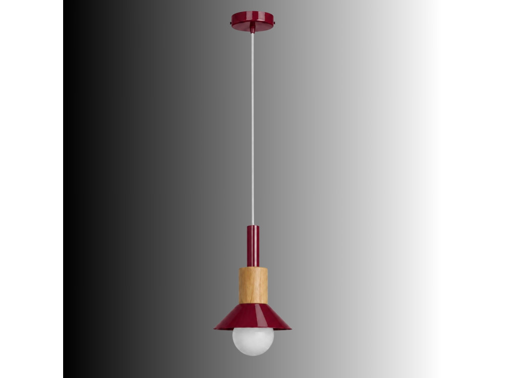Lampe suspendue en métal "Elwood" -14 x 26 cm - Rouge