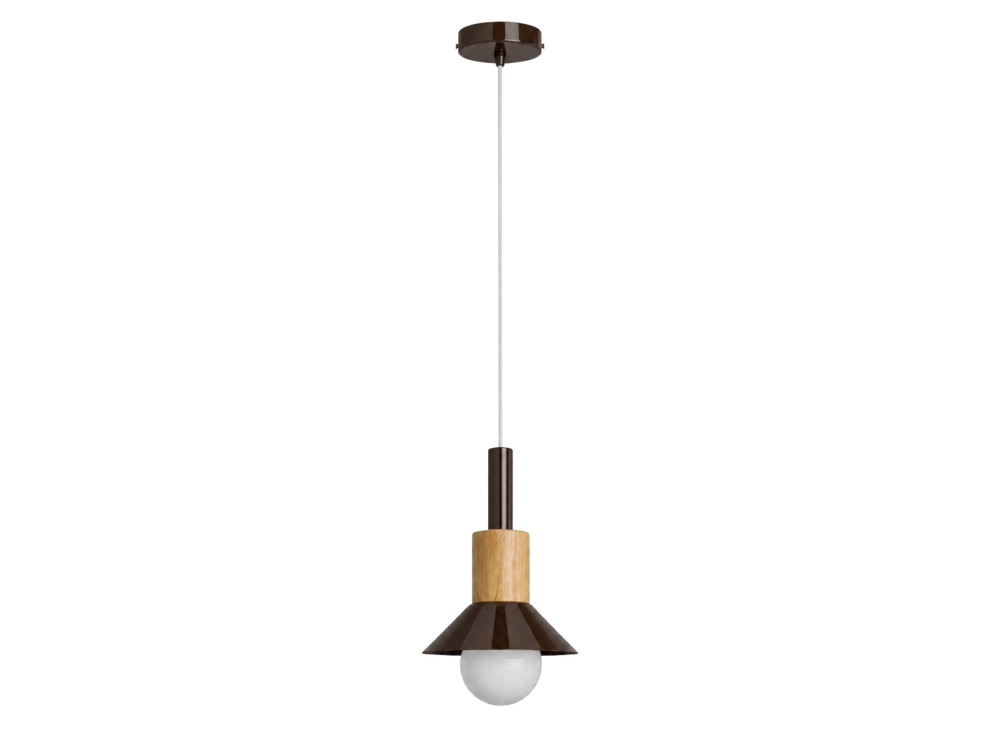 Lampe suspendue en métal "Elwood" - 14 x 26 cm - Marron