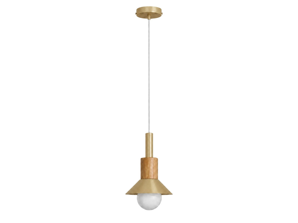 Lampe suspendue en métal "Elwood" - 14 x 26 cm - Jaune