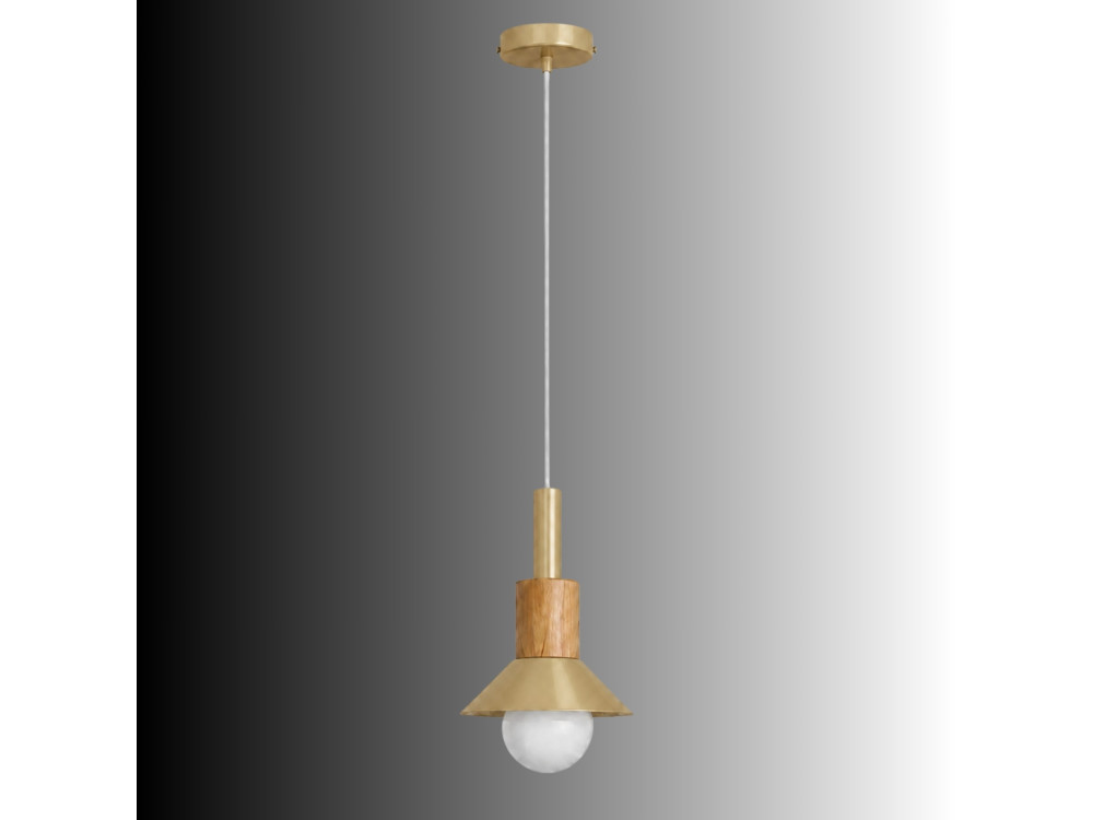 Lampe suspendue en métal "Elwood" - 14 x 26 cm - Jaune