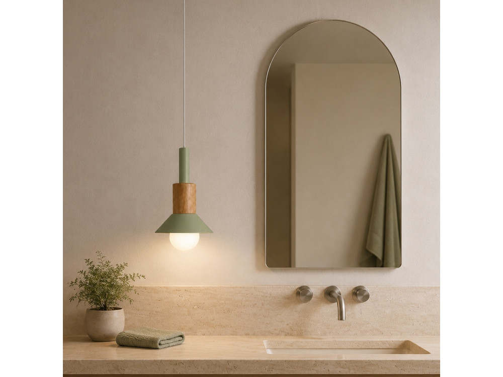 Lampe suspendue en métal "Elwood" - 14 x 26 cm - Vert