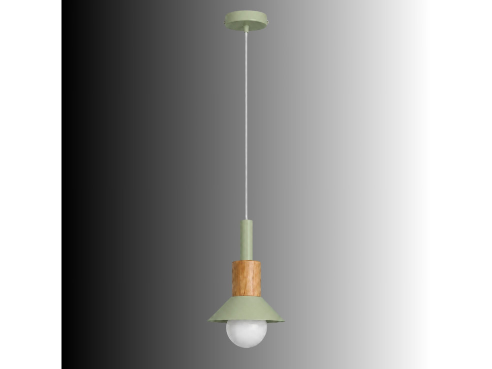 Lampe suspendue en métal "Elwood" - 14 x 26 cm - Vert