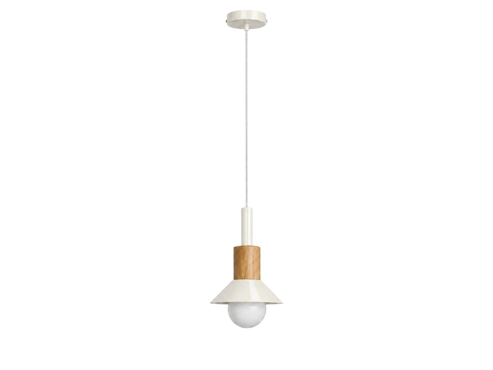 Lampe suspendue en métal "Elwood" - 10 x 25 cm - Beige
