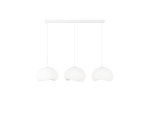 Lustre en métal "Yontu" - 27 x 30 x 65 cm - Blanc