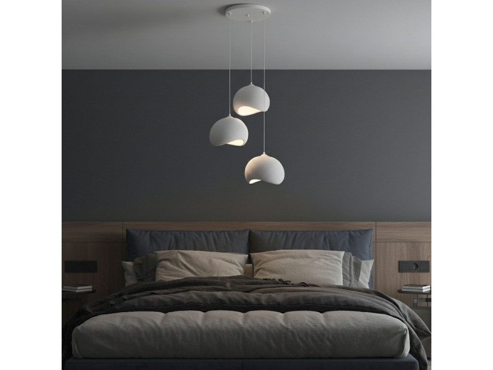Lustre en métal "Yontu" - 55 x 29 x 120 cm - Blanc
