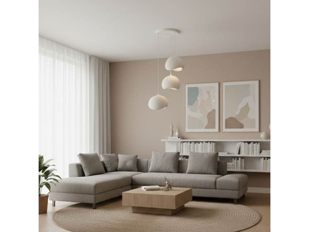 Lustre en métal "Yontu" - 55 x 29 x 120 cm - Blanc