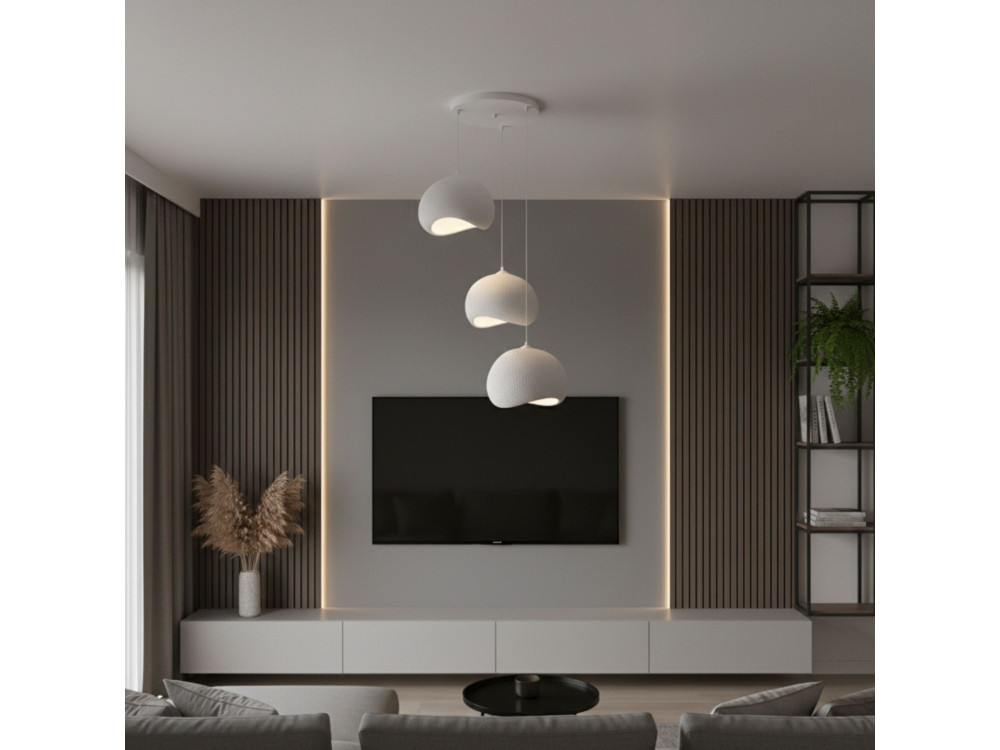 Lustre en métal "Yontu" - 55 x 29 x 120 cm - Blanc