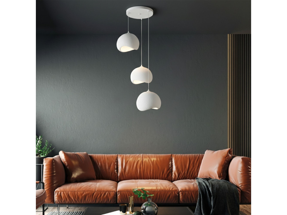 Lustre en métal "Yontu" - 55 x 29 x 120 cm - Blanc