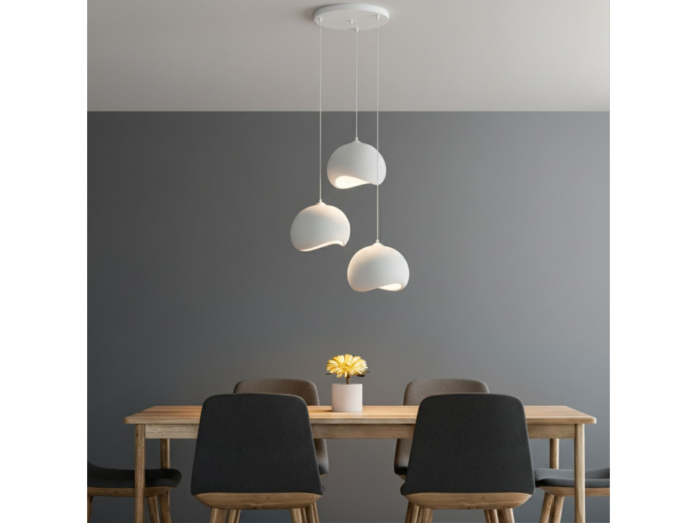 Lustre en métal "Yontu" - 55 x 29 x 120 cm - Blanc